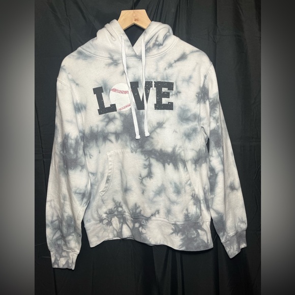 Reflex Other - Reflex Baseball Love Gray Tie-Dye Hoodie